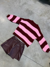 Strickpullover ONLY COZY VIBES burgundy/rosa