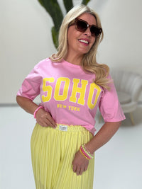 Statement Shirt rosa SOHO gelb