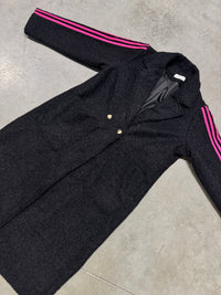 Mantel SPORTY COZYNESS schwarz/pink mit seitlichen Streifen