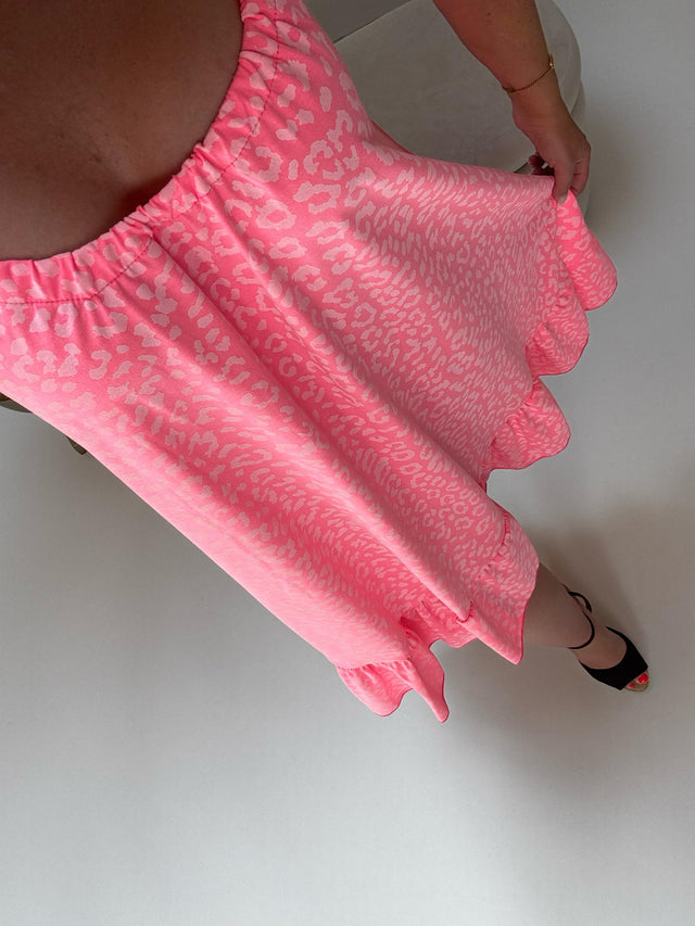 Sommer Kleid kurz mit verstellbaren Trägern pink LEO LOVER hellrosa