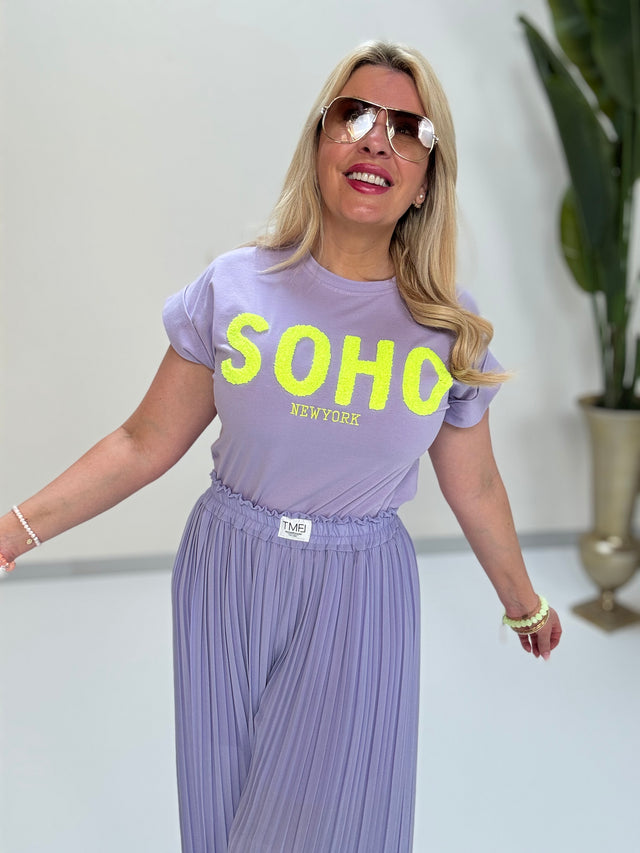 Statement Shirt flieder SOHO gelb