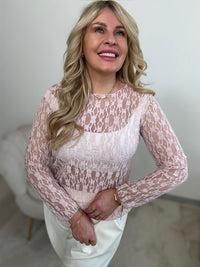 Spitzenshirt soft rose ROMANTIC TRANSPARENCY