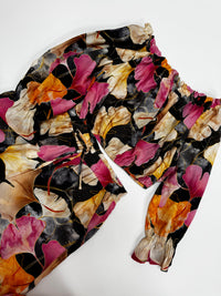 Sommer Hose FLORAL QUEEN schwarz/pink/creme