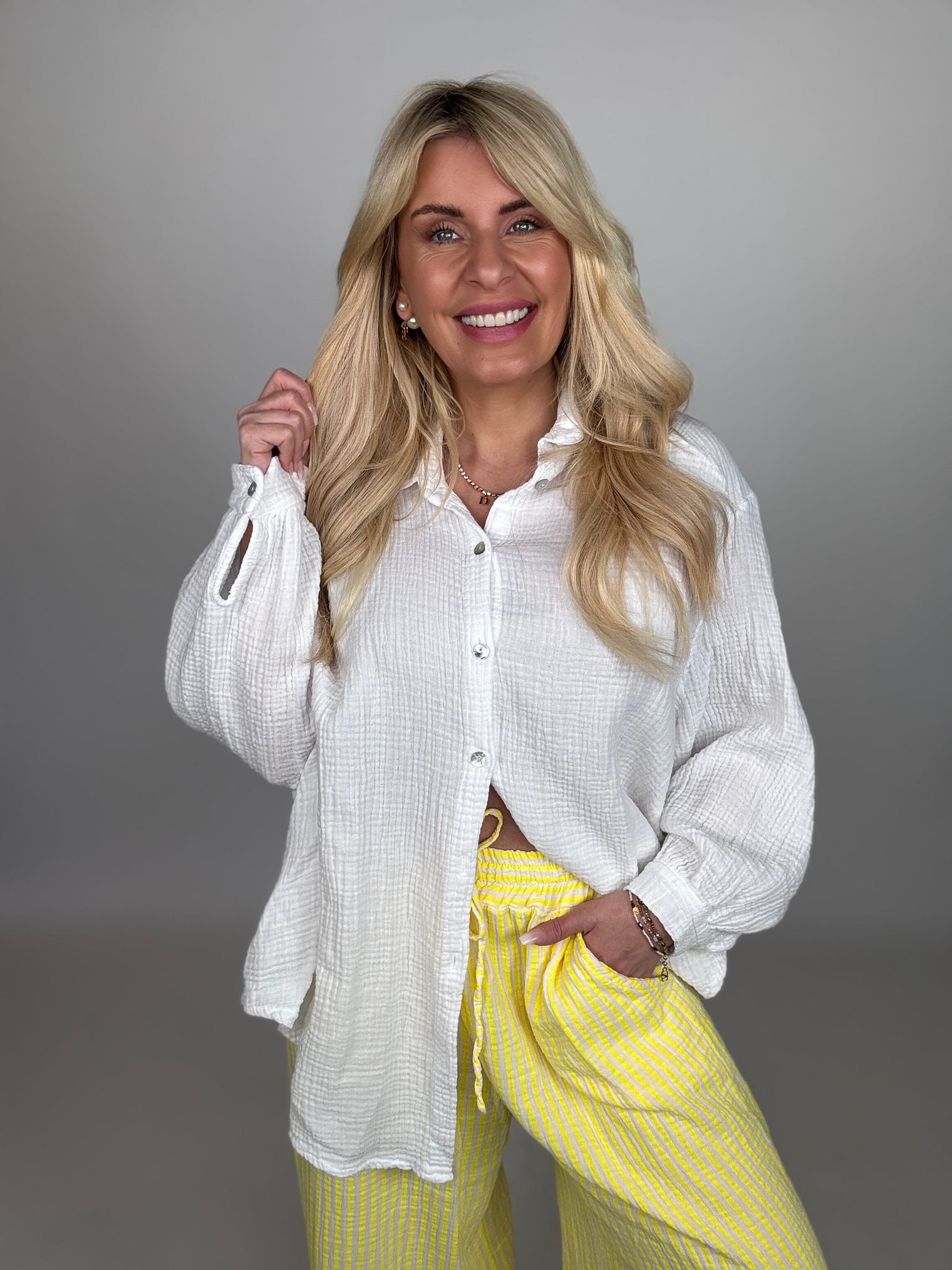 Musselin Bluse weiß 100% Baumwolle
