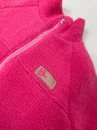 Kuschel Jacke mit Reißverschluss & Patch BE THE REASON FOR SMILES TODAY pink