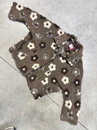 Jacke FLEUR DE LUXE mit 3D-Blütenapplikation taupe