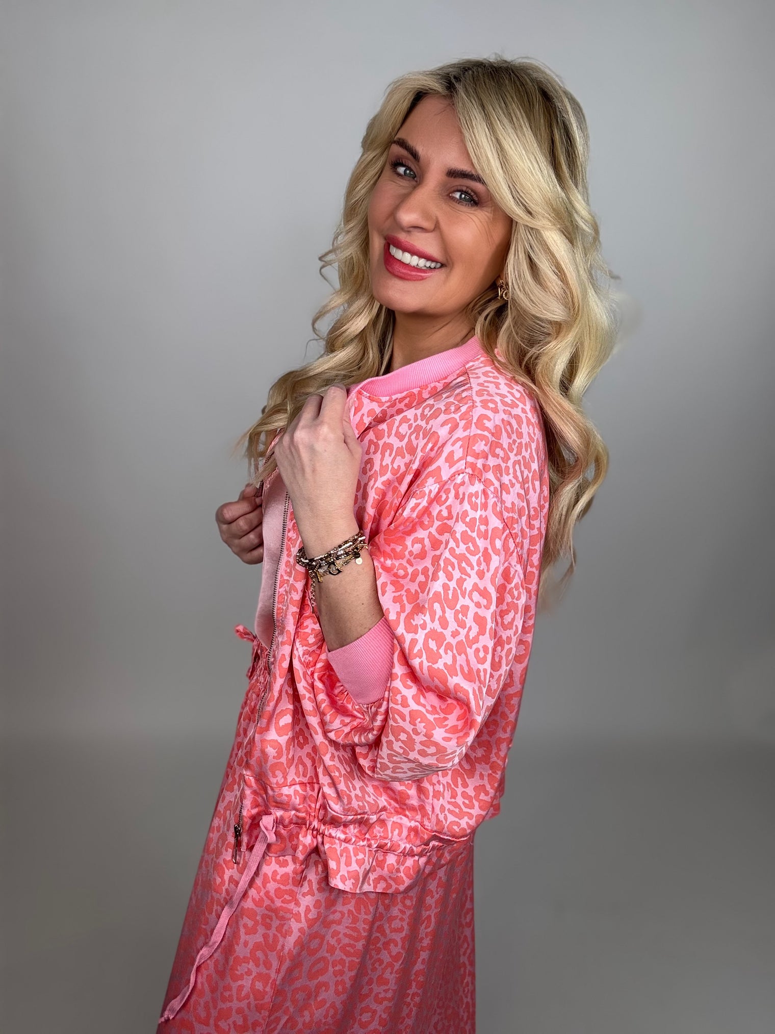 Zipper Jacke LEO LOVER Wassermelone rosa Koralle