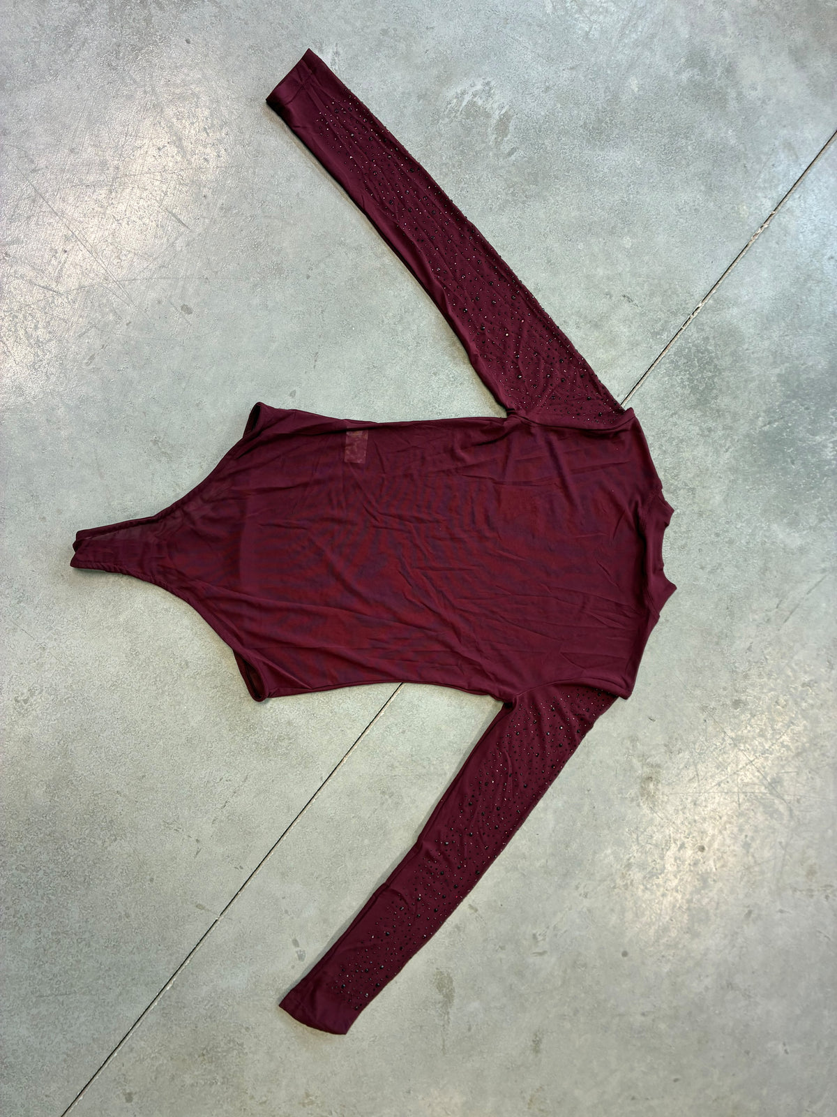 Mesh Body transparent SPARKLE MOMENT burgundy