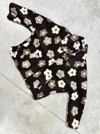 Jacke FLEUR DE LUXE mit 3D-Blütenapplikation chocolate