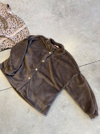 Teddyjacke Braun mit goldenen Knöpfen