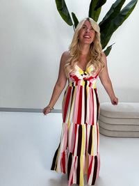 Luftiges Sommer Kleid FOREVER A BOHO GIRL rosa/weiß/buttermilk lemon/rot