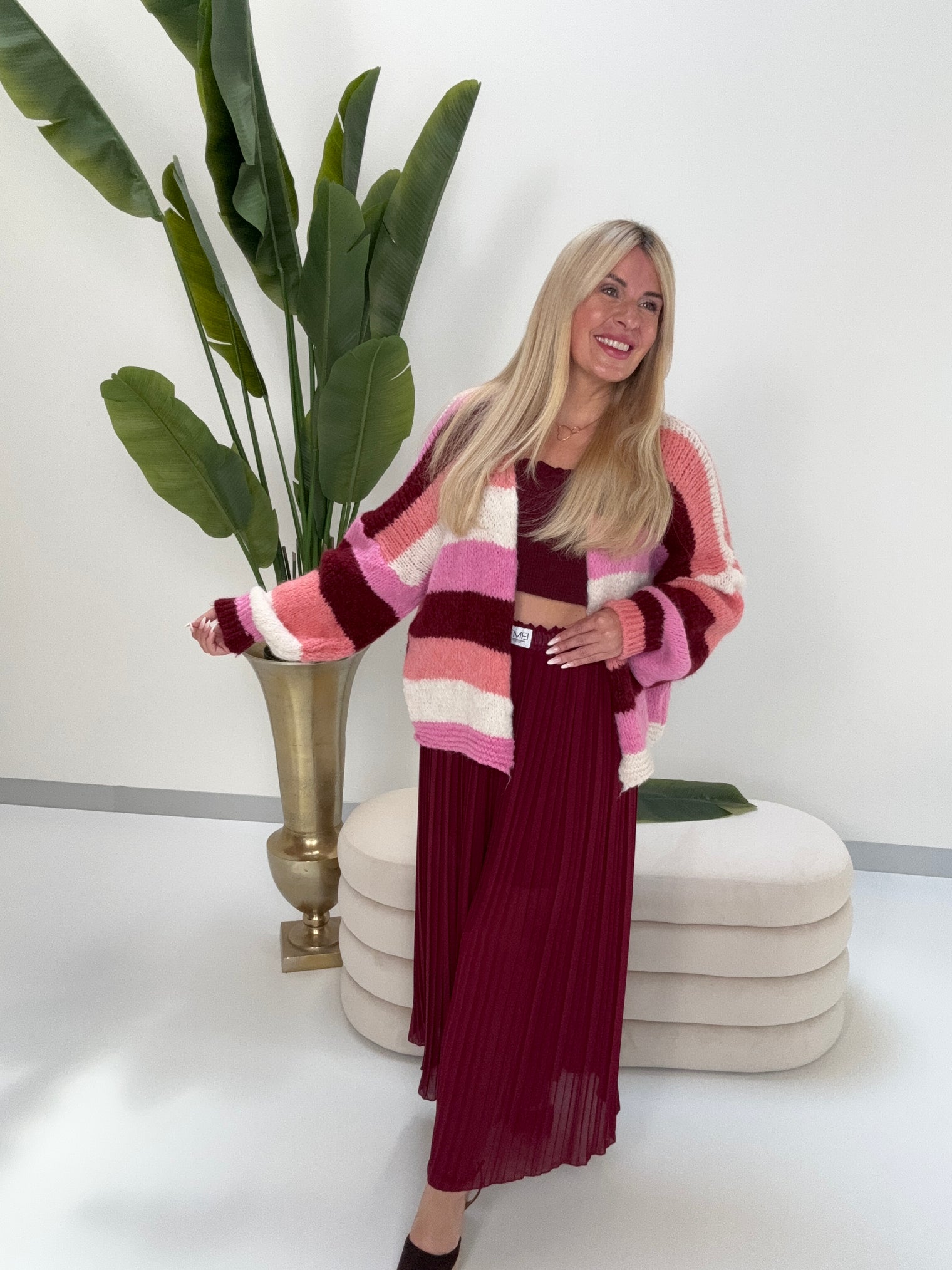 Strickjacke HAPPY BLOCK STRIPES zum offen tragen