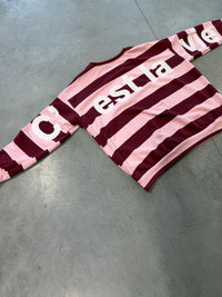 Sweater mit Rückenprint C'EST LA VIE burgundy/rosa