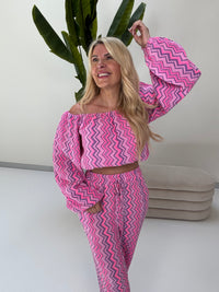 Musselin Hose ON FIRE rosa/lila/pink