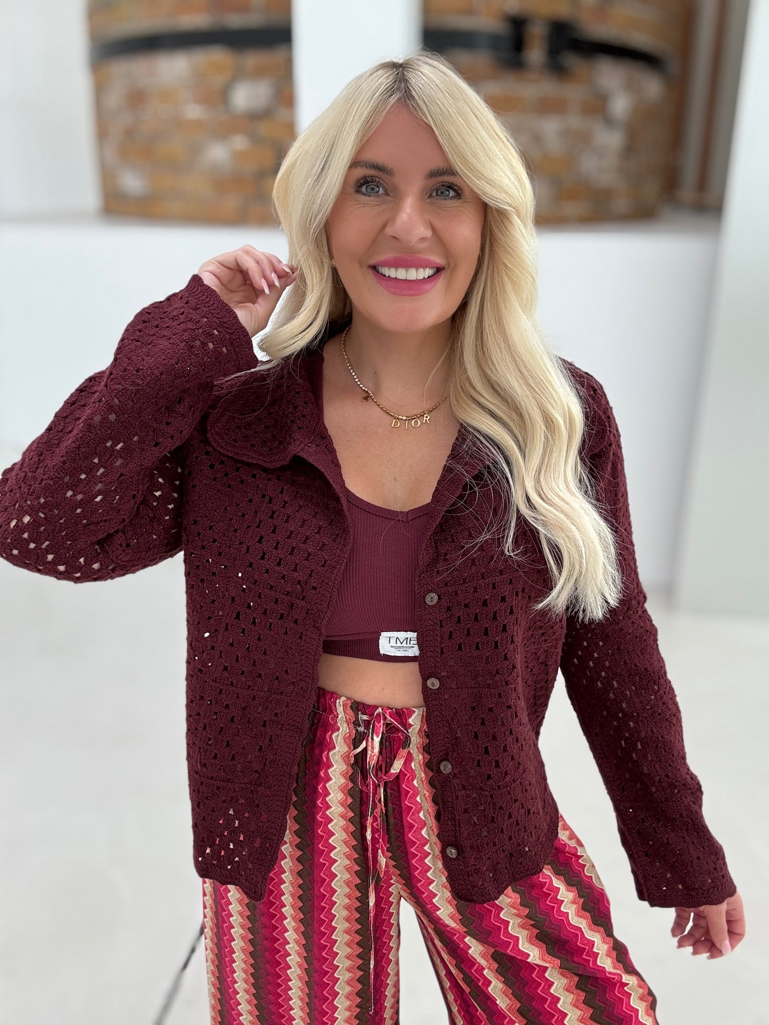 Häkelcardigan COOL CROCHET Burgundy