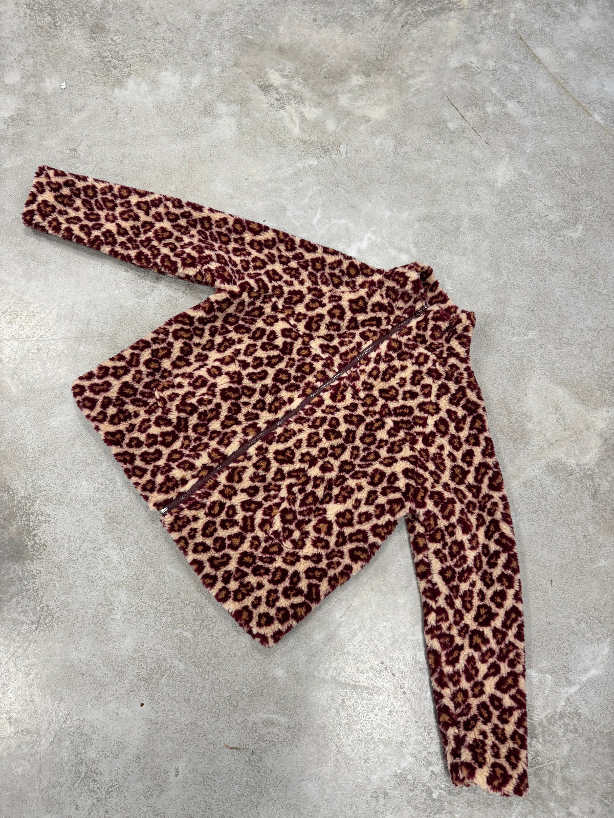 LEO Teddy Jacke creme/burgundy/camel