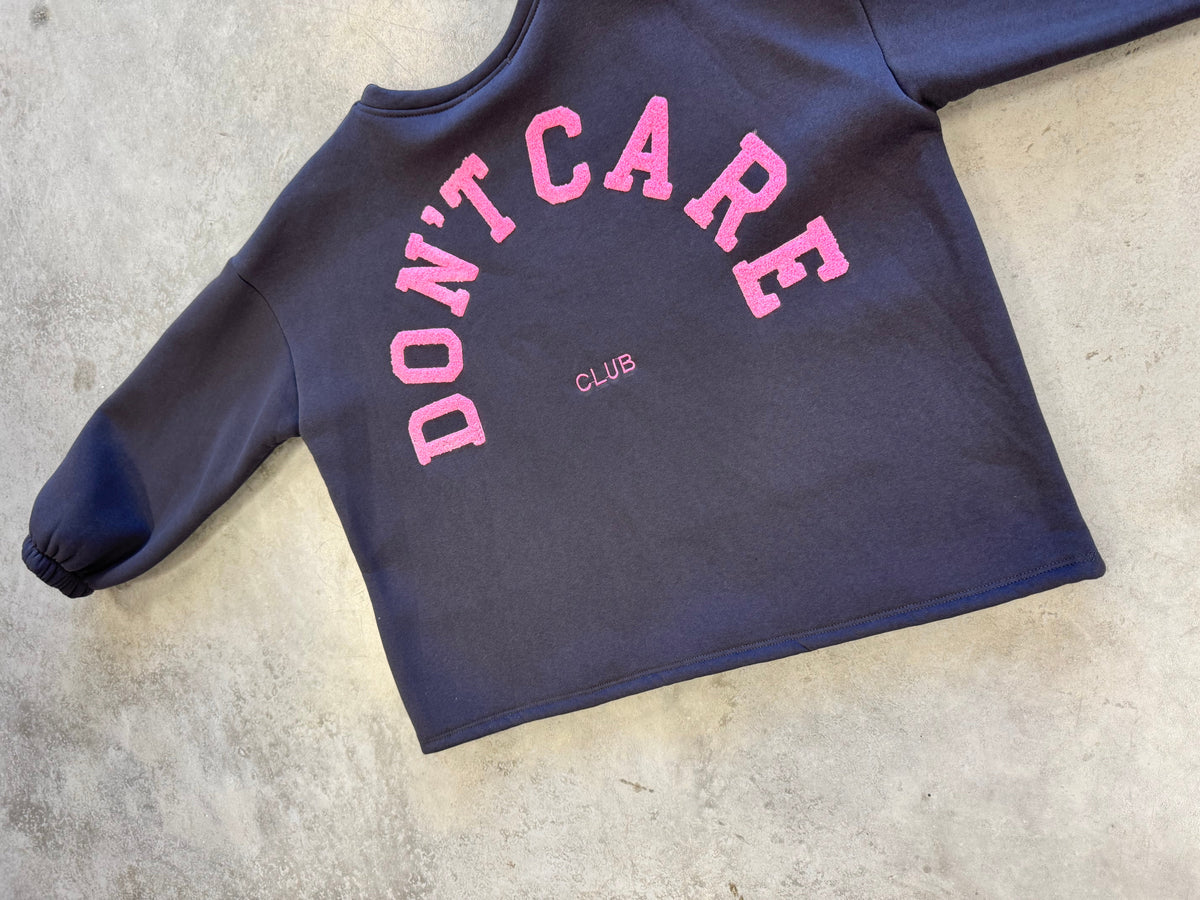 Sweater mit Rückenprint DONT CARE CLUB grau