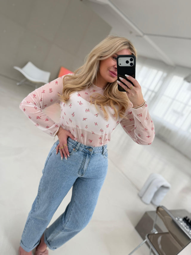 Mesh Langarmshirt LITTLE FLOWERS