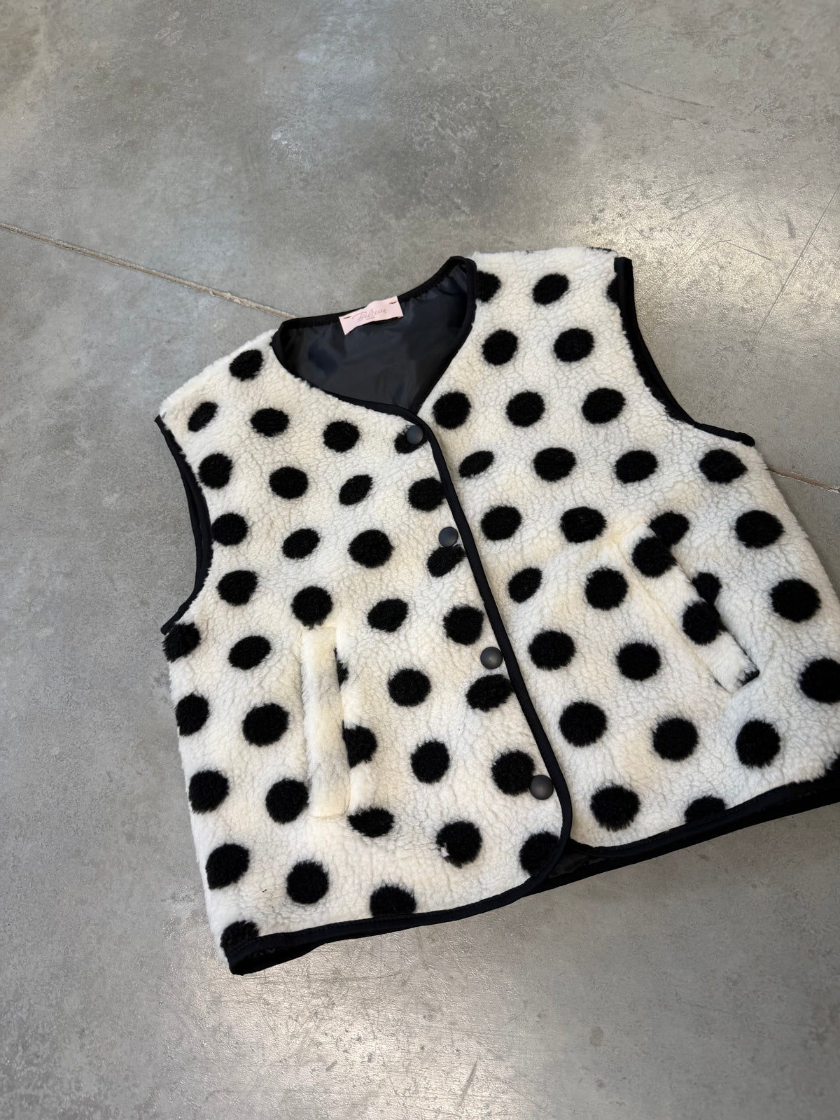 DOTS Weste Teddy weiß/schwarz