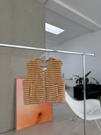 Teddyweste Stripes Buttermilk Lemon rosa