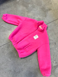 TEDDY Jacke mit Reißverschluss & Patch BE THE REASON pink
