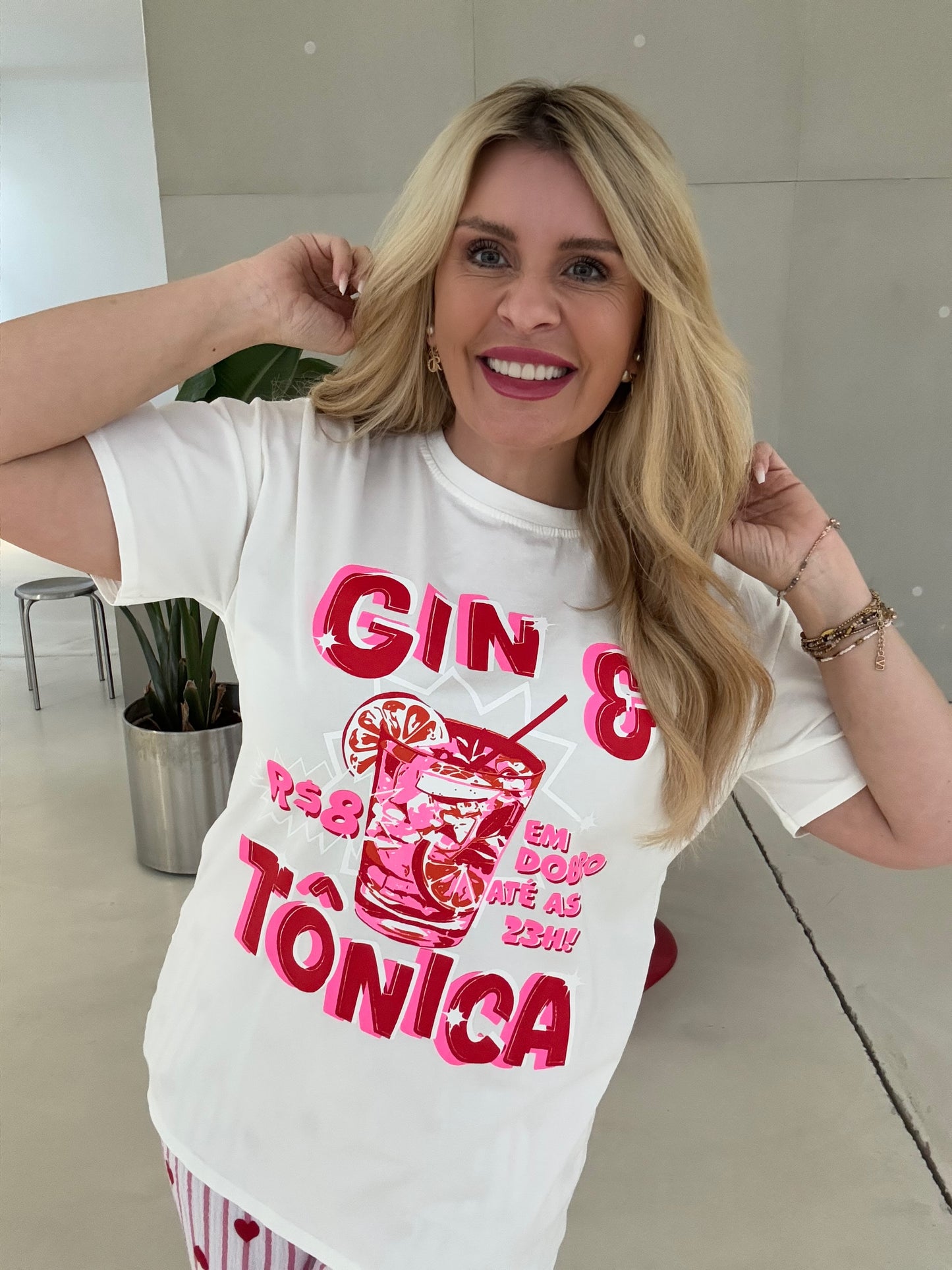 Statement Shirt weiß GIN & TONIC