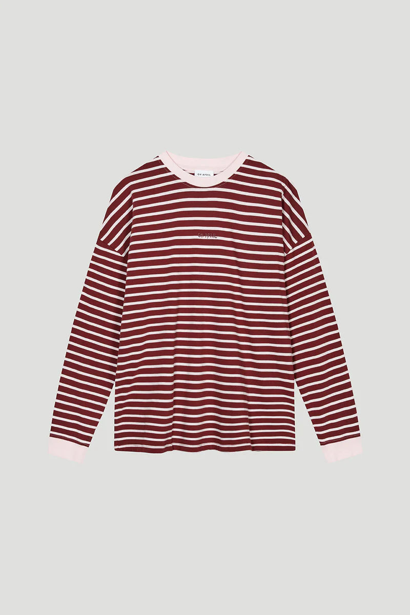 OH APRIL Venetia Striped Longsleeve Cherrywood