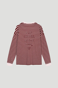 OH APRIL Venetia Striped Longsleeve Cherrywood