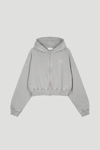 OH APRIL Rosina Zipper Sweater Light Grey Acid