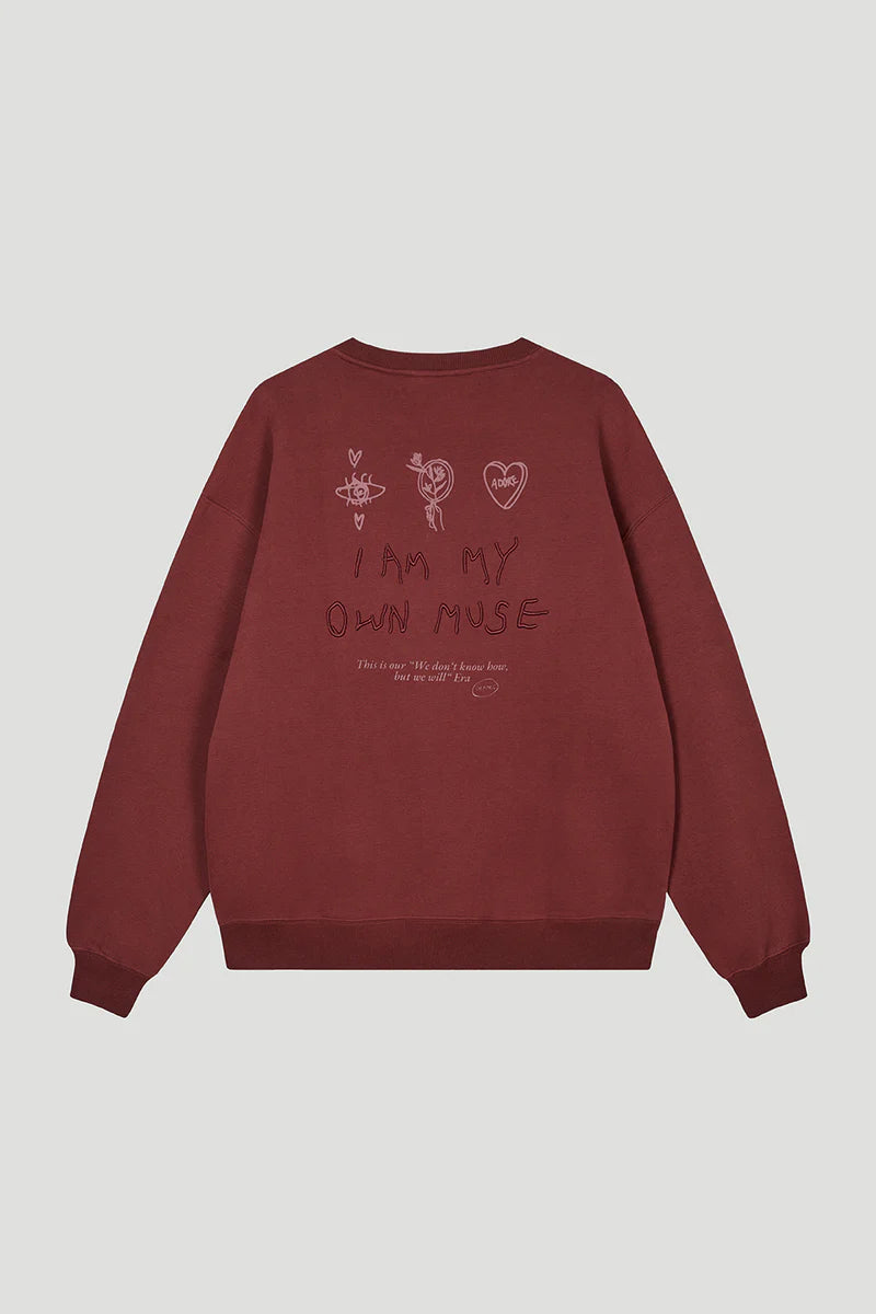 OH APRIL Oversized Sweater Muse Cherrywood