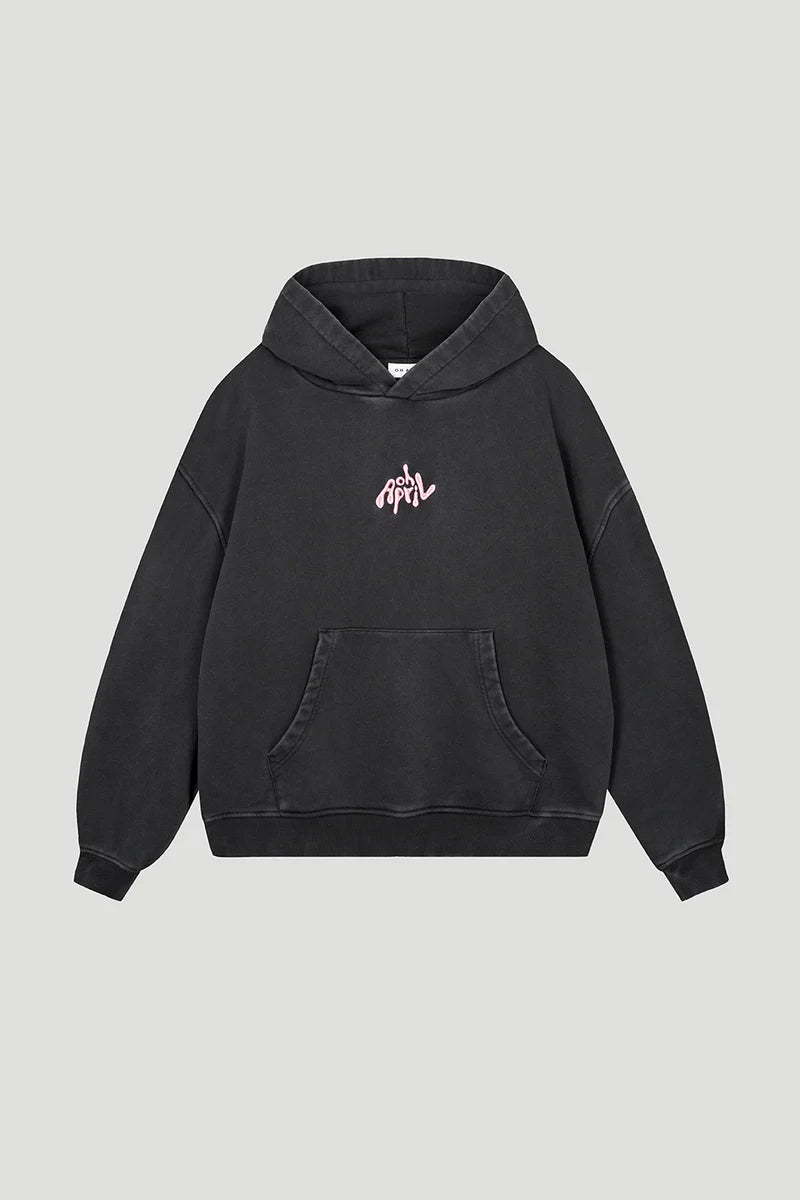 OH APRIL Boyfriend Hoodie Fluffy Dark Grey Acid