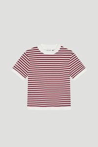 OH APRIL Nuala Striped Tee Cherrywood