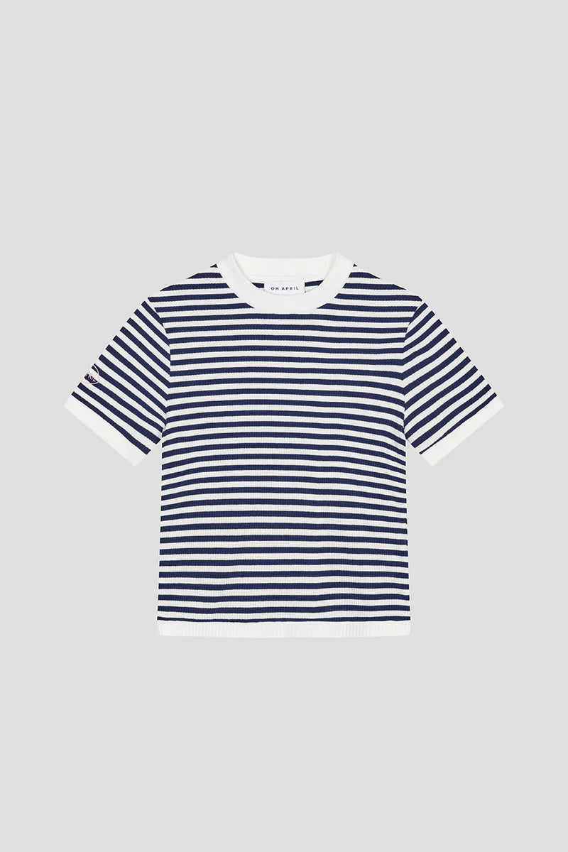 OH APRIL Nuala Striped Tee Blackberry
