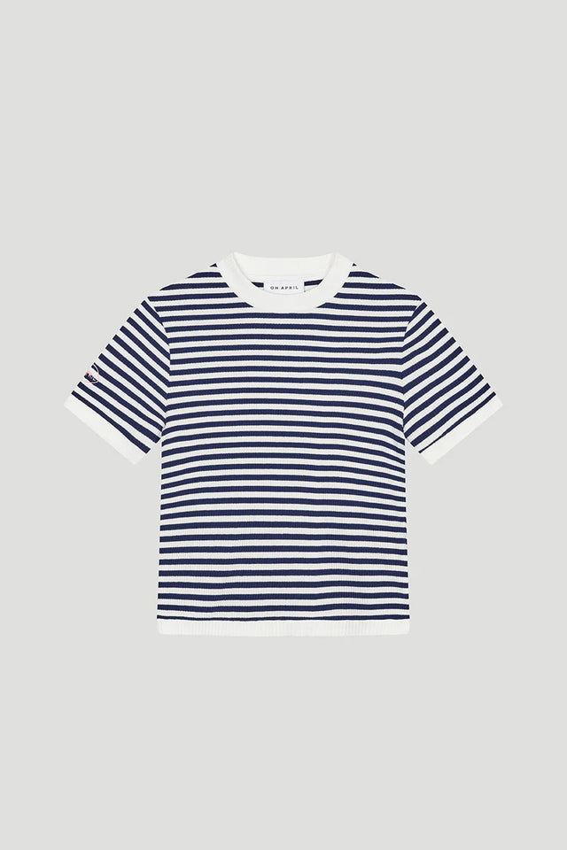 OH APRIL Nuala Striped Tee Blackberry
