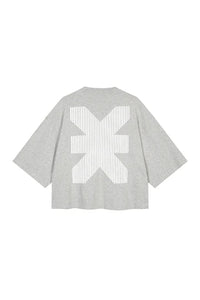 KARO KAUER T-SHIRT CROPPED GREY MELANGE