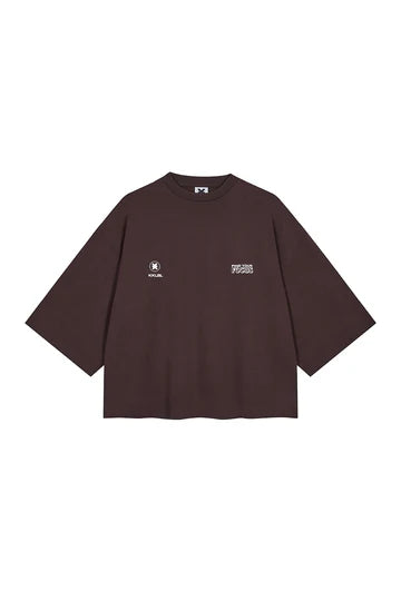 KARO KAUER T-SHIRT CROPPED BROWN