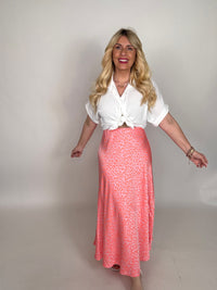 Rock mit Seide rosa LEO LOVER orange
