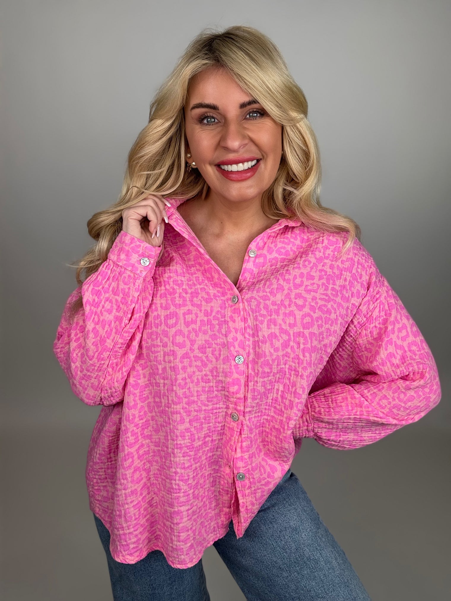 Musselin Bluse rosa LEO LOVER pink