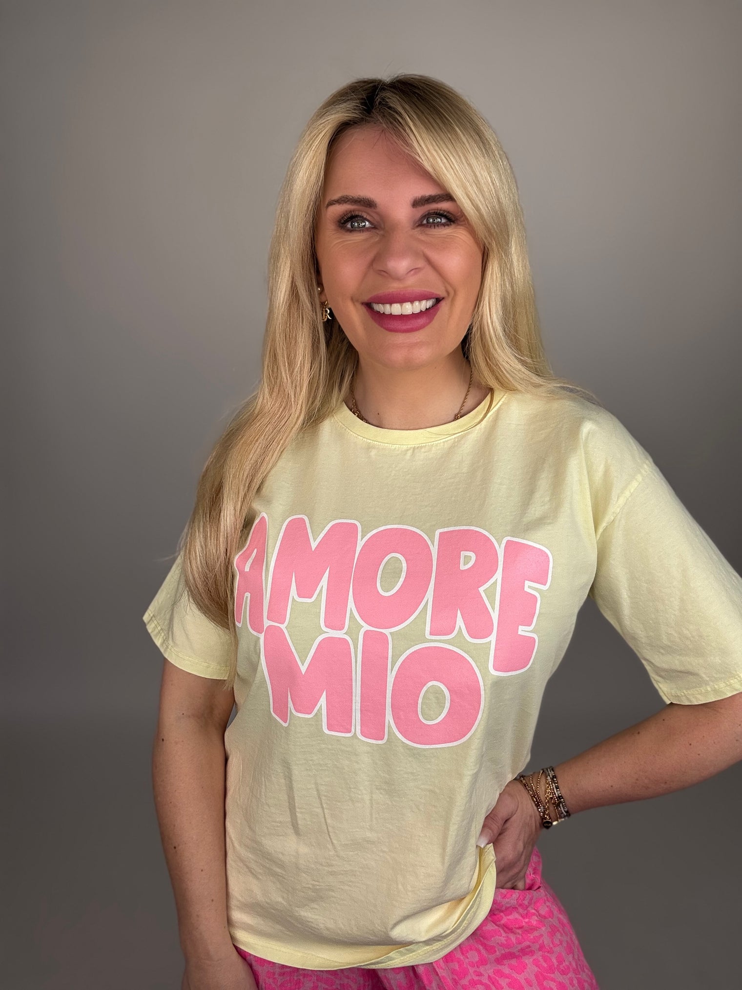 Statement Shirt Amore Mio gelb