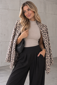 Stretch Butterstoff Blazer LOOK TO THE SKY LEO taupe/schwarz