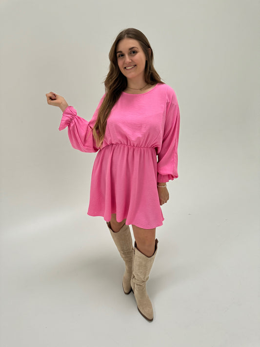 Kleid mit Gummizug pink