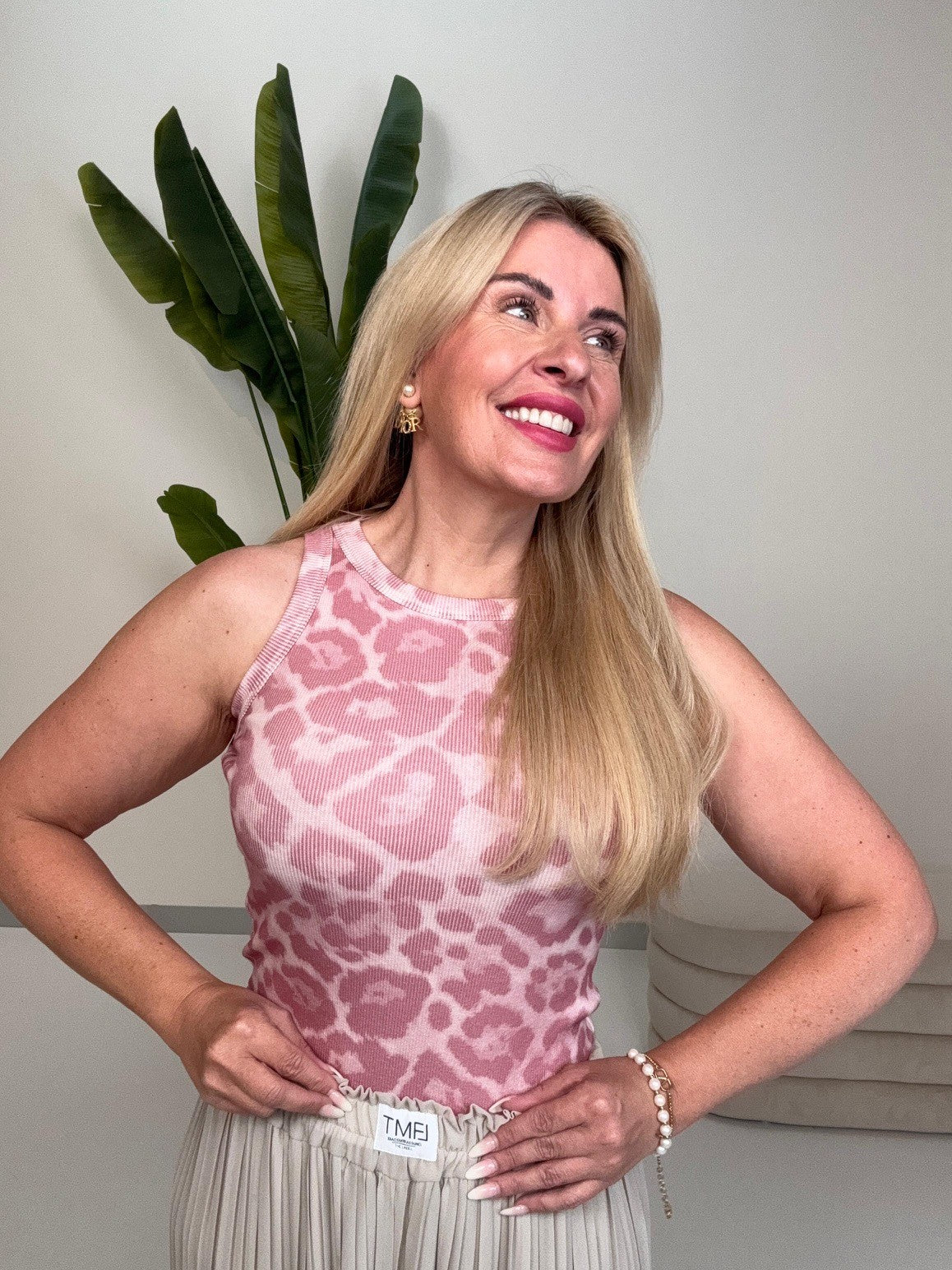 Ripp Top Leo rosa/mauve
