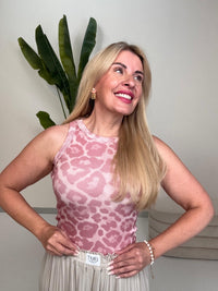 Ripp Top Leo rosa/mauve