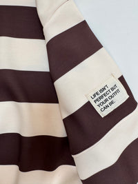 Butterstoff Sweater mit Patch am Ärmel BIG STRIPES creme/coffee