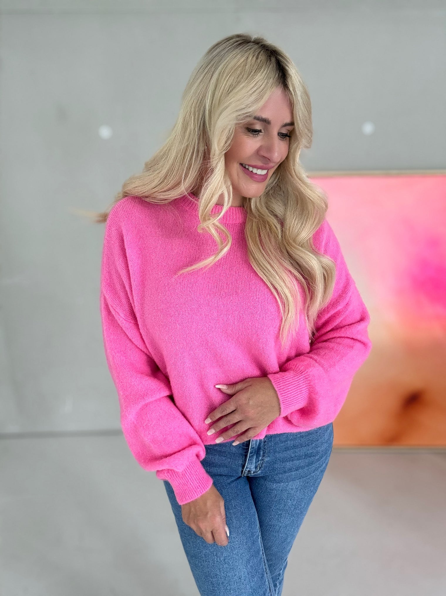 Strickpullover Baby Alpaka Candy  Love alt rosé