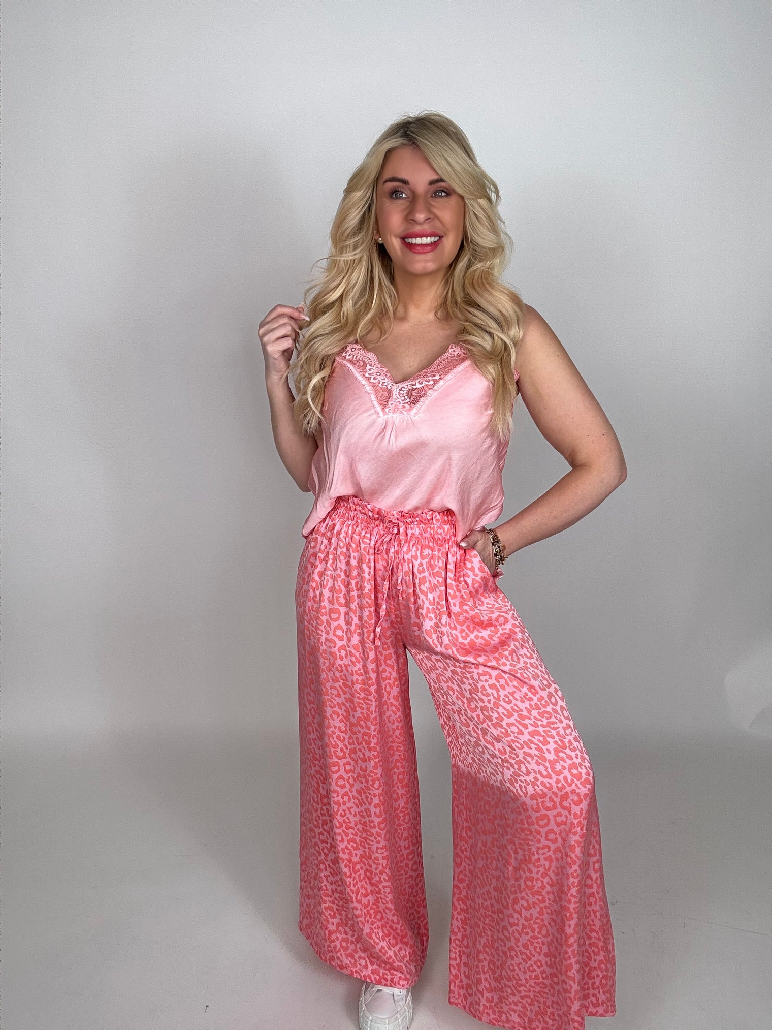 Hose mit Seide LEO LOVER Wassermelone rosa Koralle