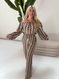 Musselin Hose ON FIRE creme/taupe/schwarz