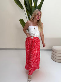 Signature Plisseehose rot LEO POWER rot/pink