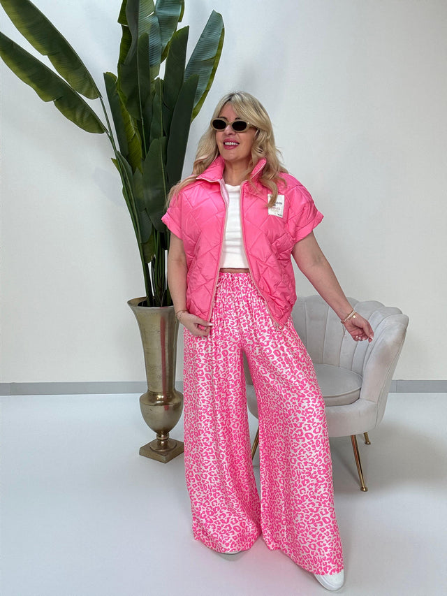 Hose mit Seide weiß LEO LOVER pink