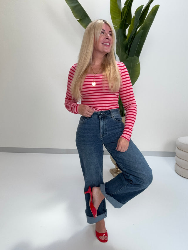 Stretch Jeans denim blue HEART LOVER mit Herztaschen